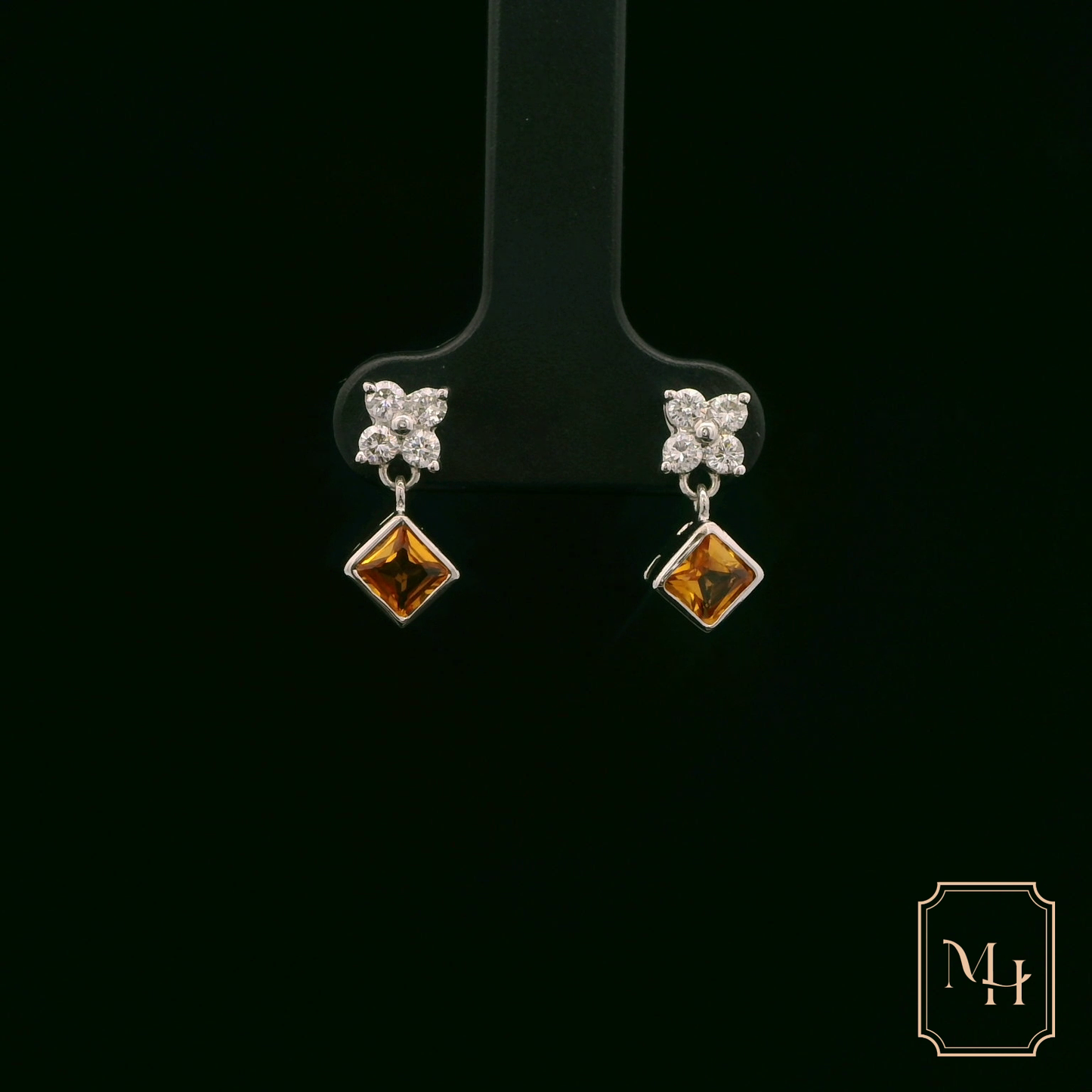 Citrine & Diamond Earrings