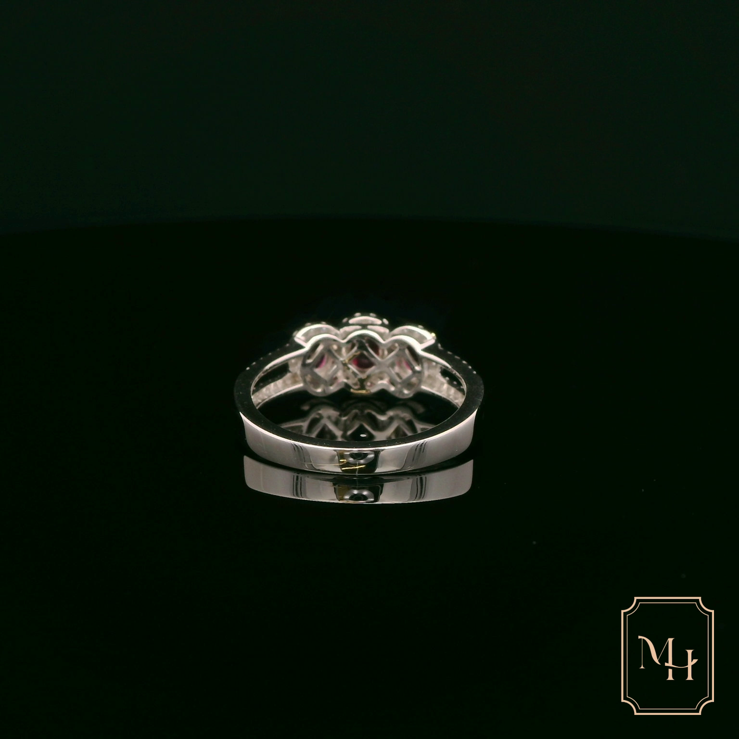 Oval-Triad Ruby Ring