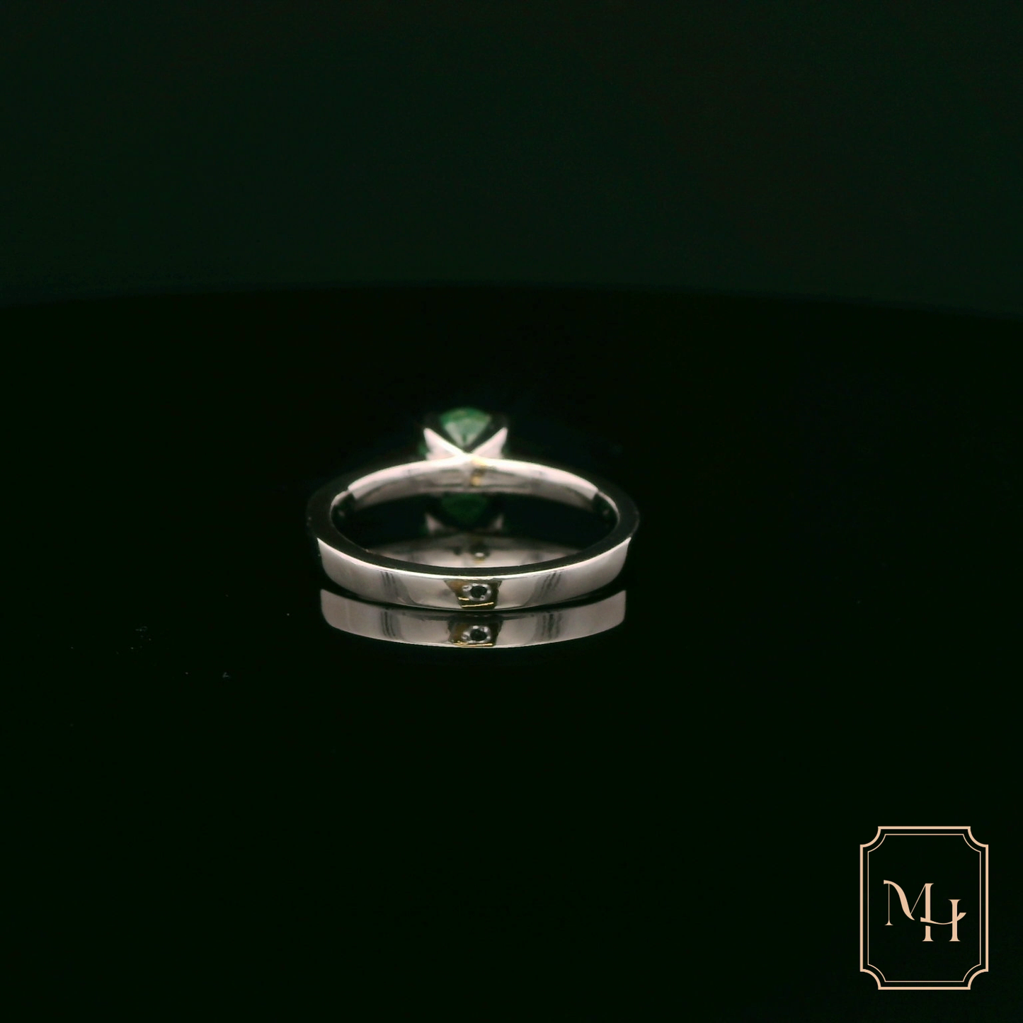 Solitaire Emerald & Diamond Ring