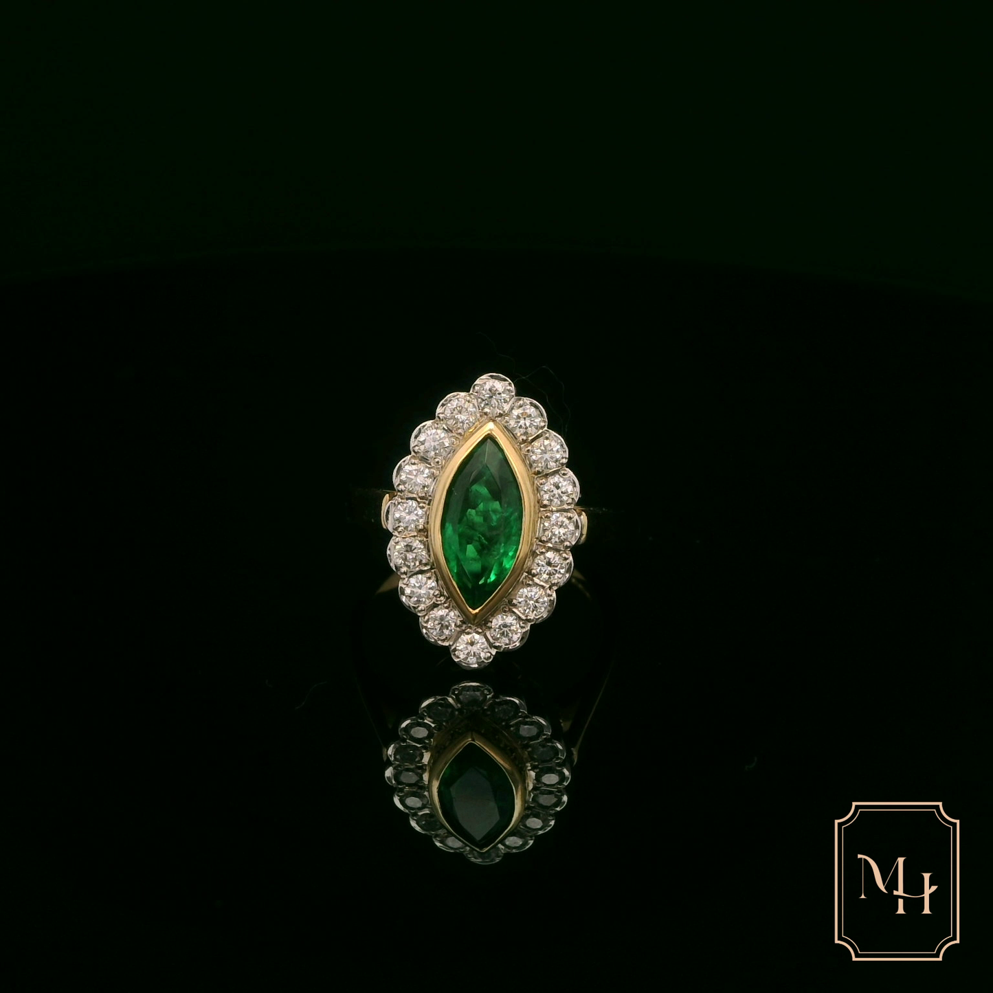 Marquise Emerald & Diamond Ring
