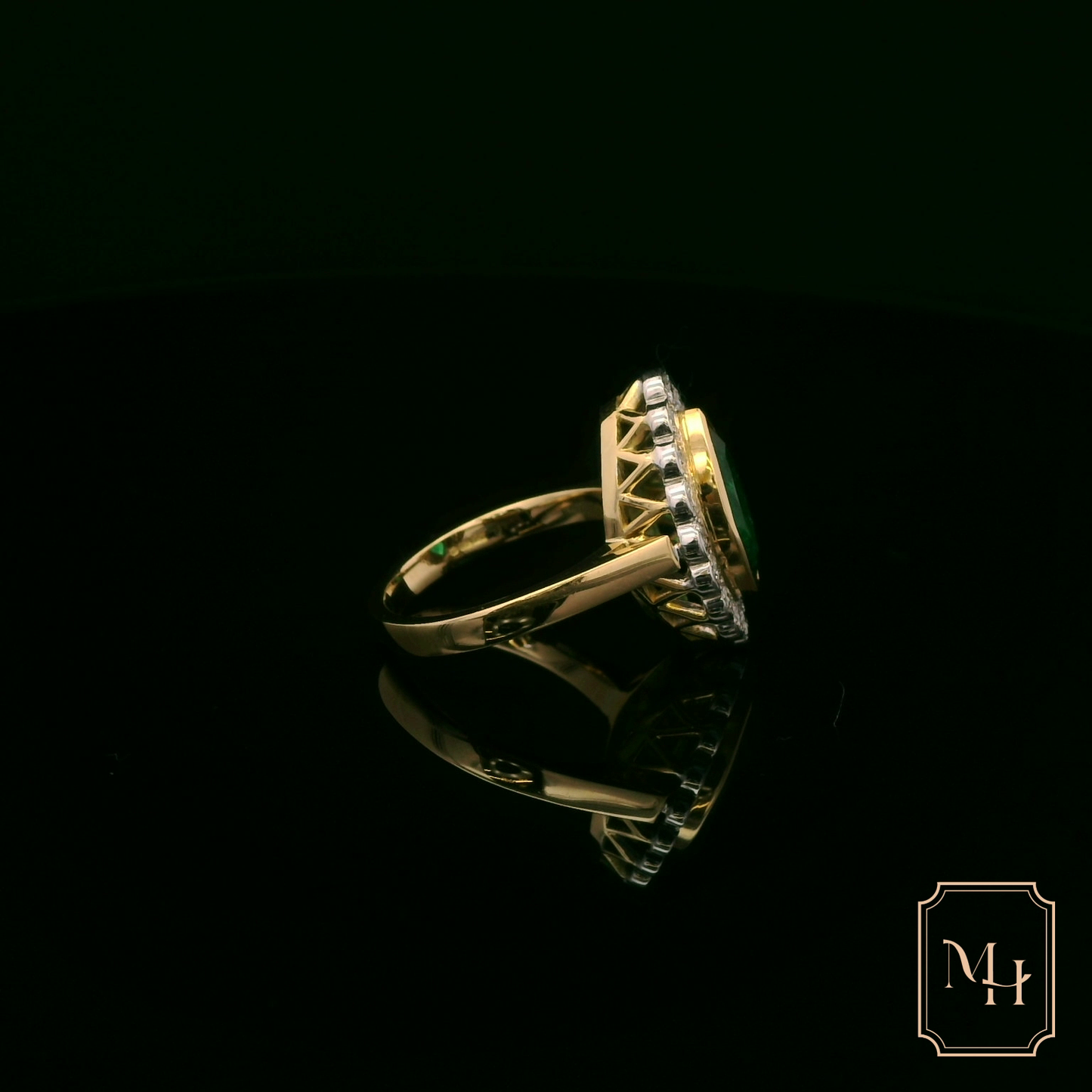 Marquise Emerald & Diamond Ring