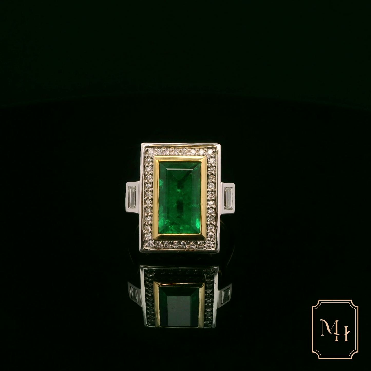 Emerald & Diamond Cluster Ring