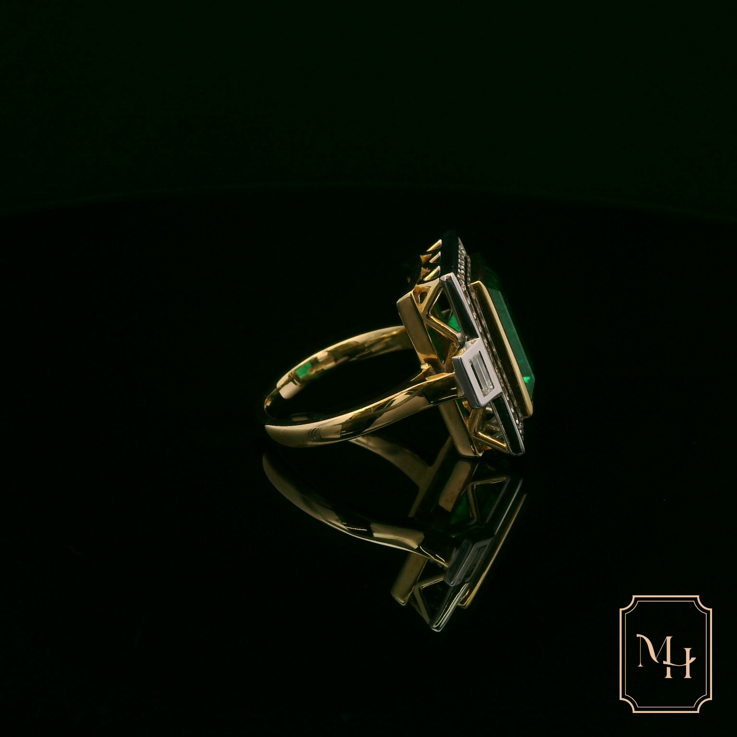 Emerald & Diamond Cluster Ring