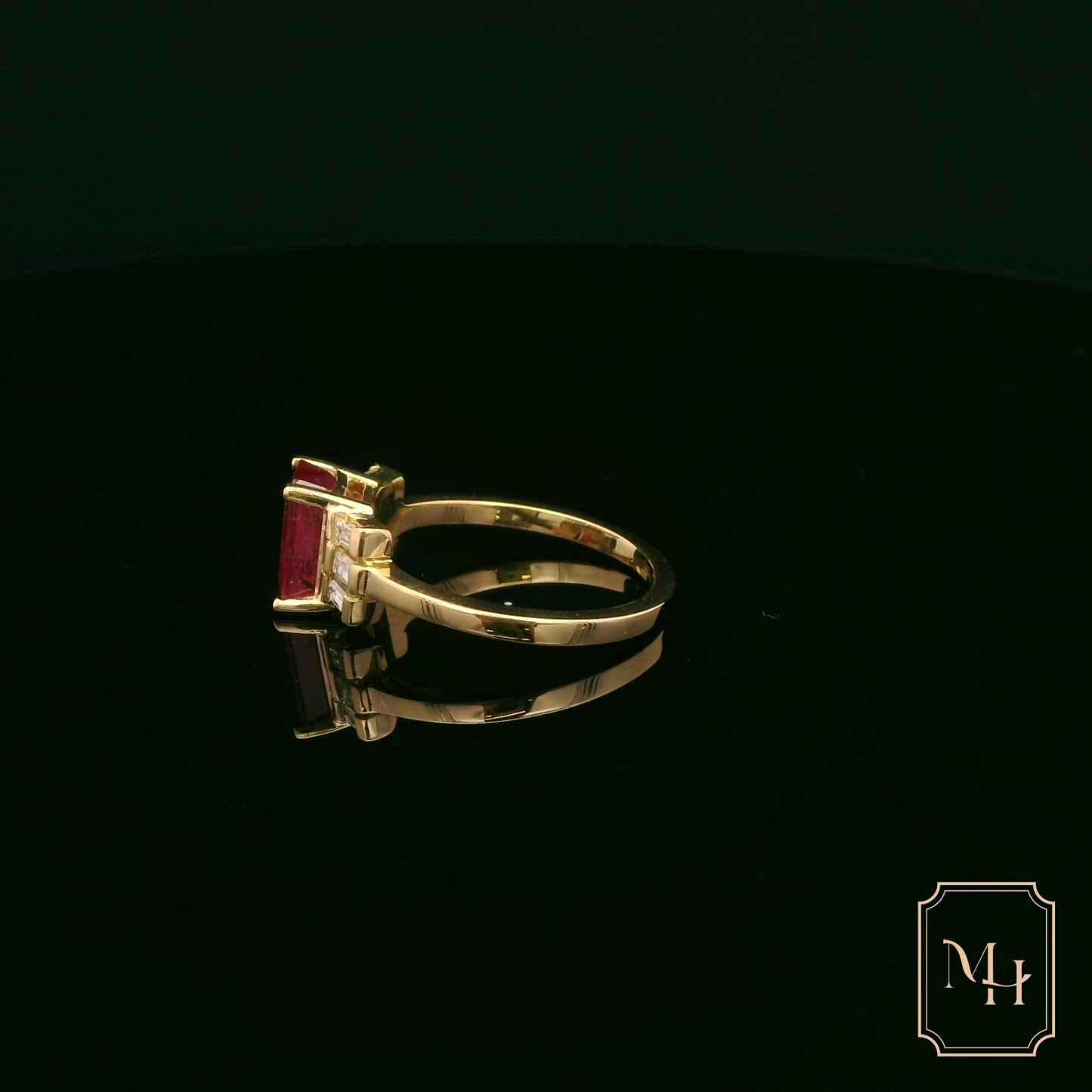 Solitaire Ruby & Diamond Ring