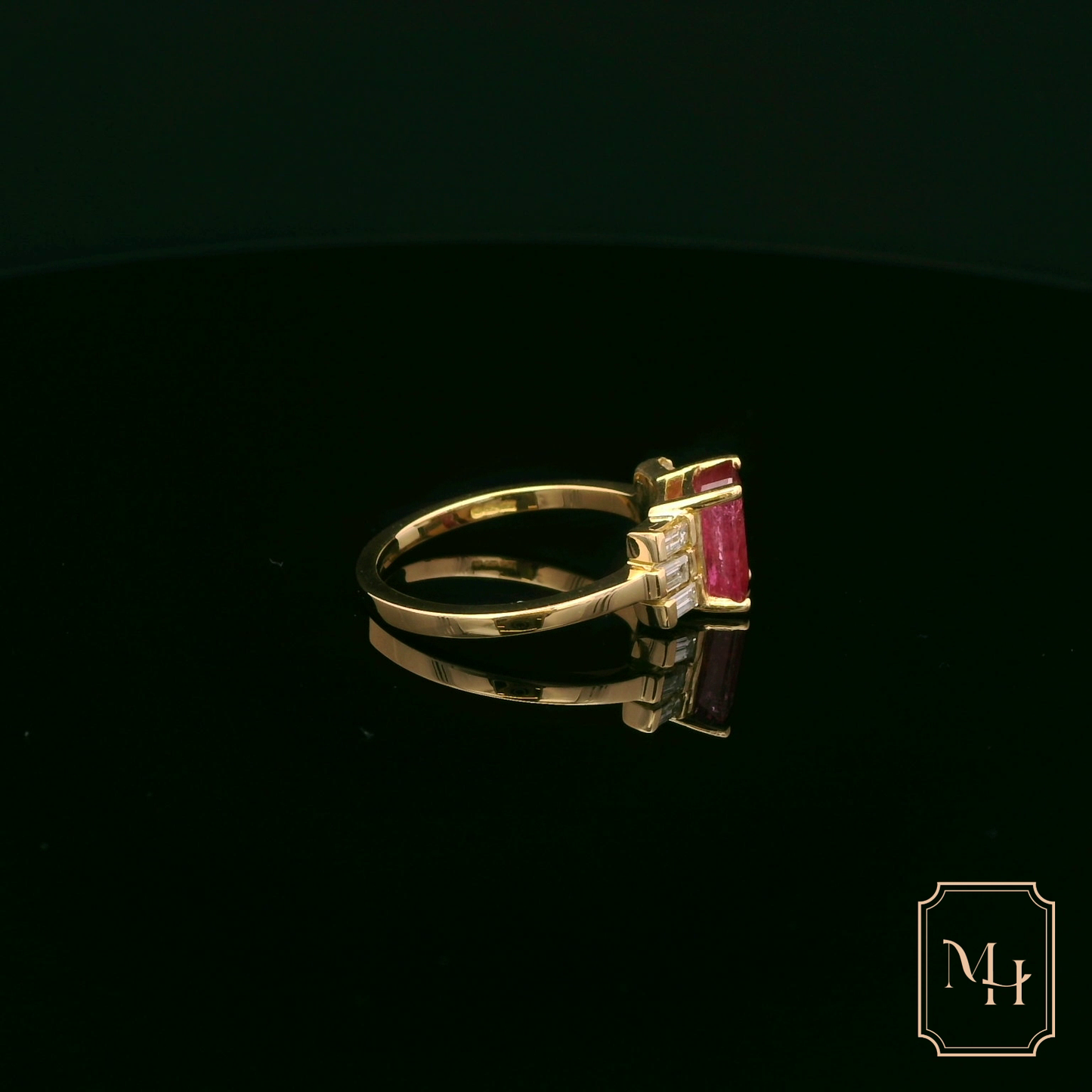 Solitaire Ruby & Diamond Ring