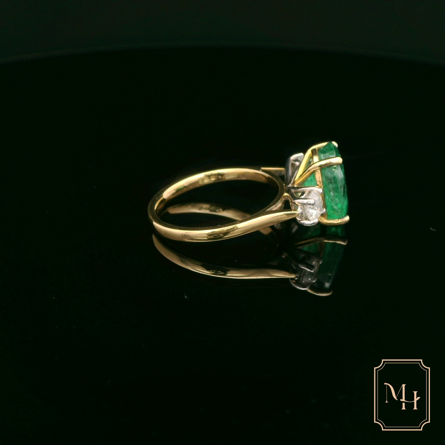 Oval-Cut Emerald & Diamond Ring