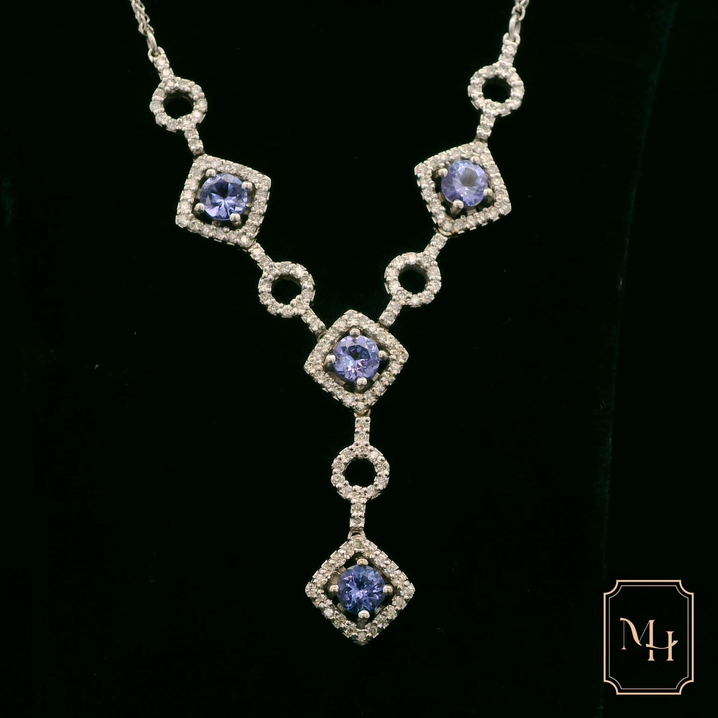 Elegant Silver Necklace with Gemstones