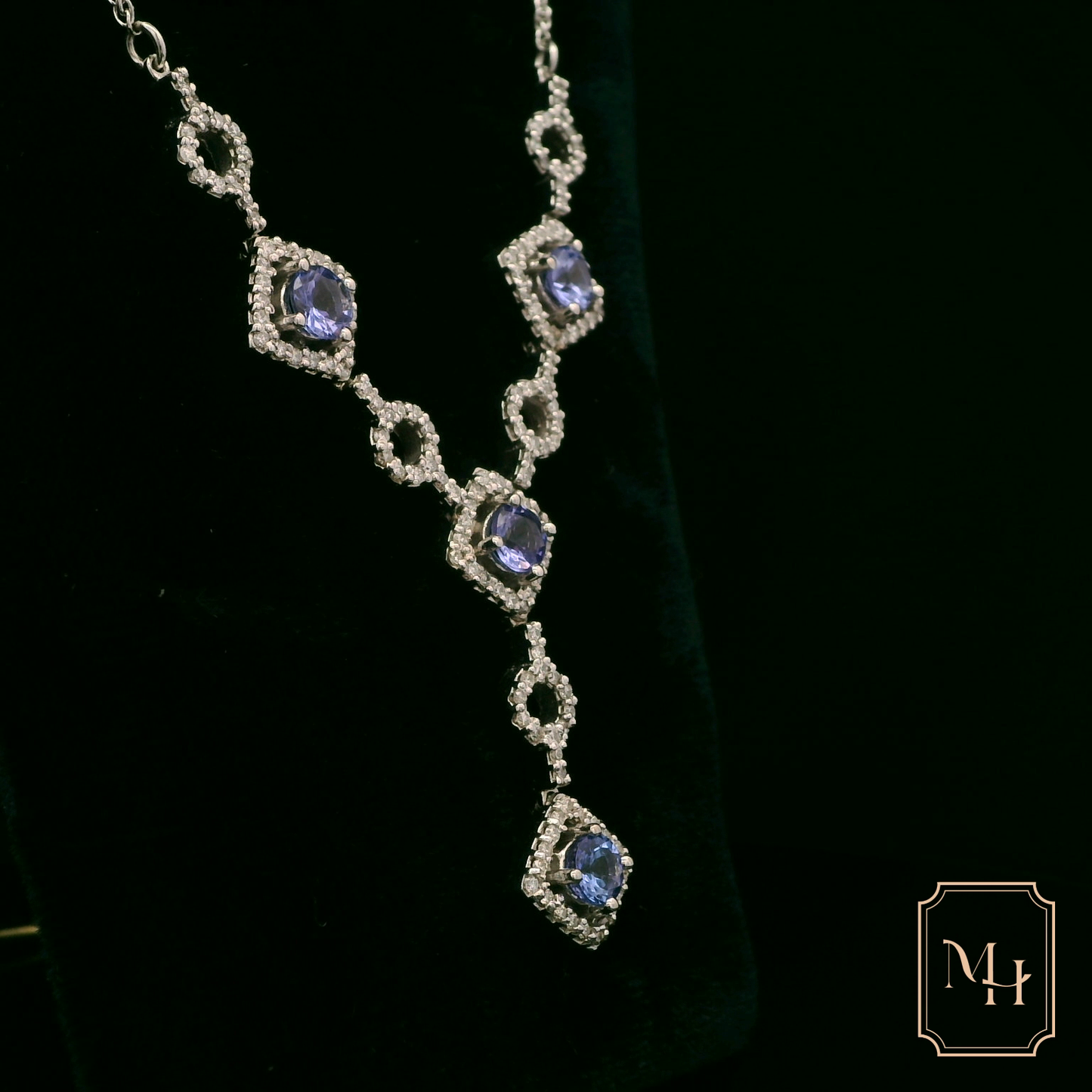 Elegant Silver Necklace with Gemstones
