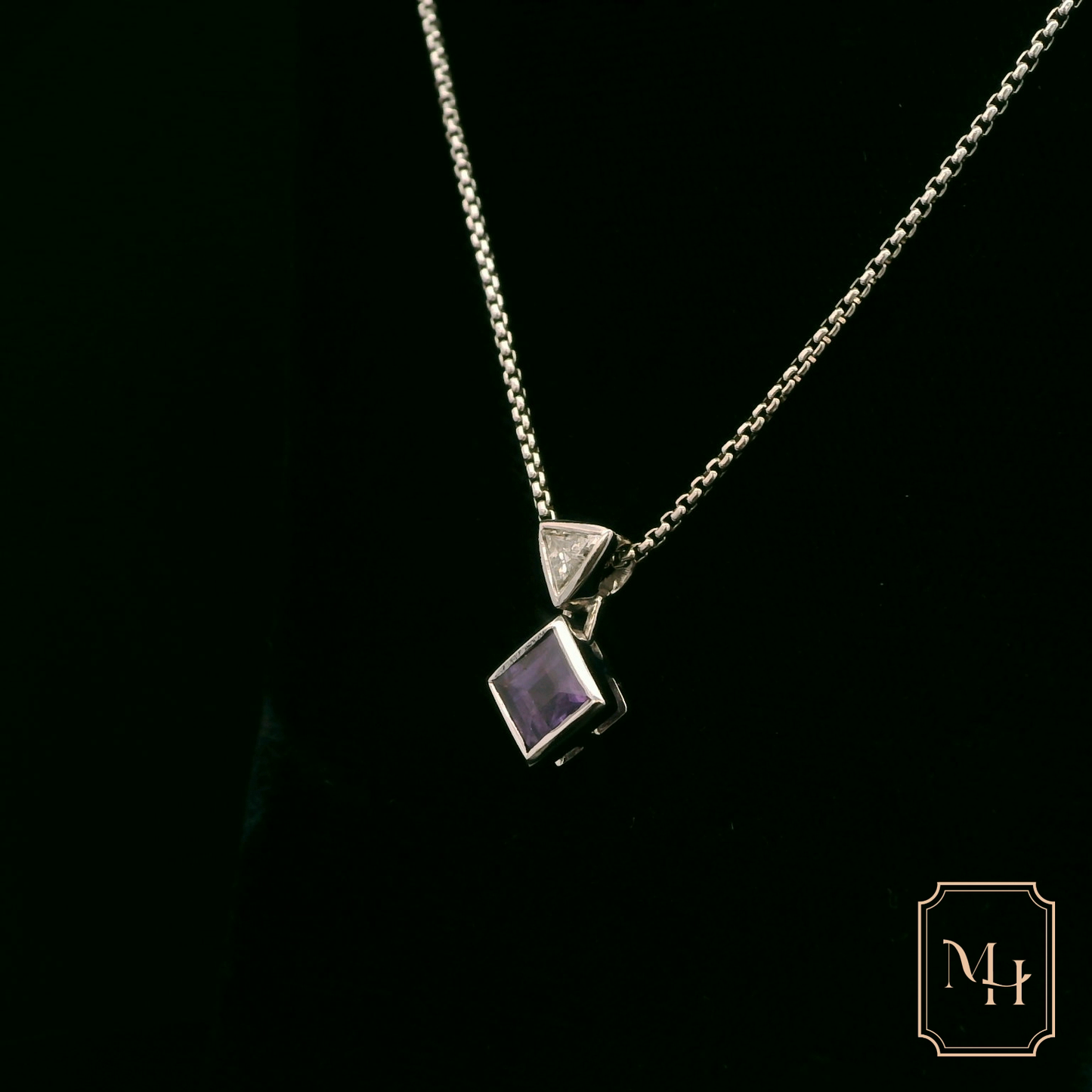 Amethyst & Diamond Pendant