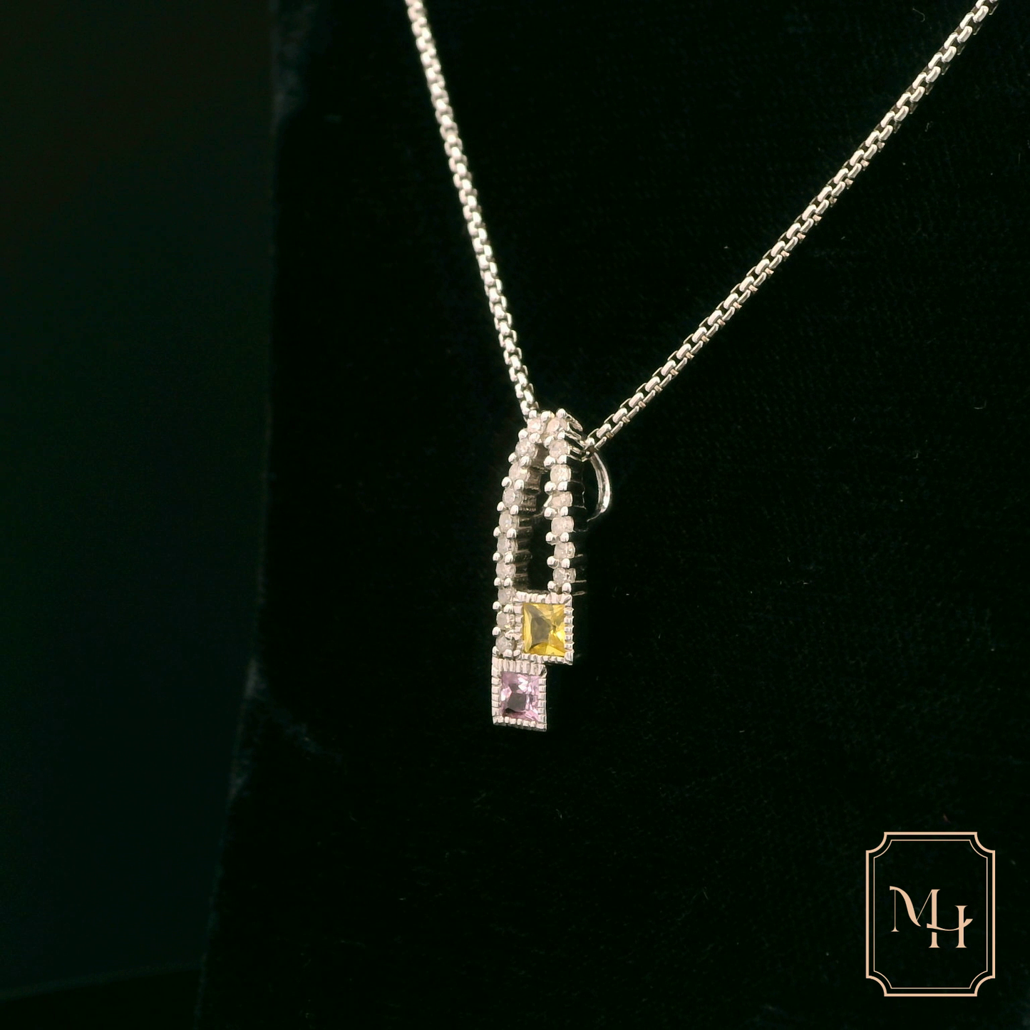 Elegant Silver Pendant with Colorful Gemstones