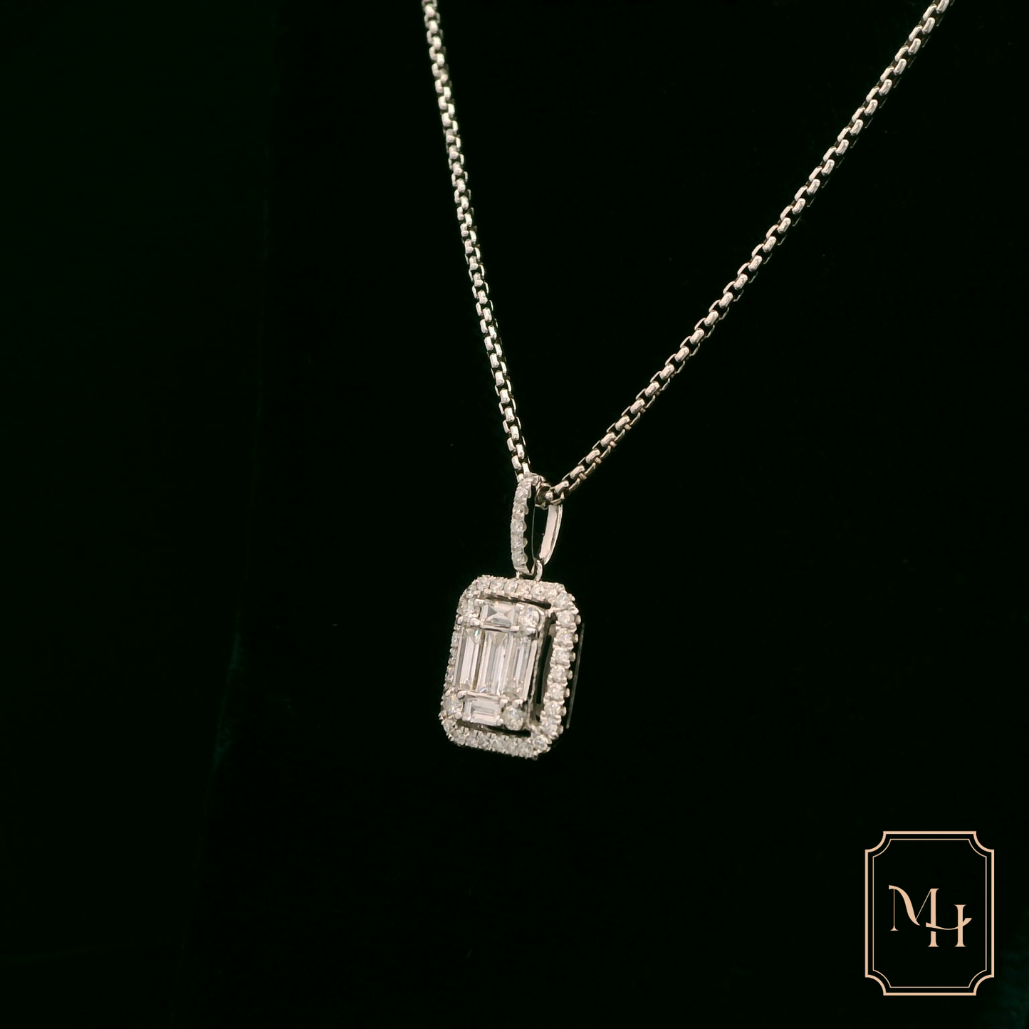 Emerald-Cut Diamond Cluster Pendant