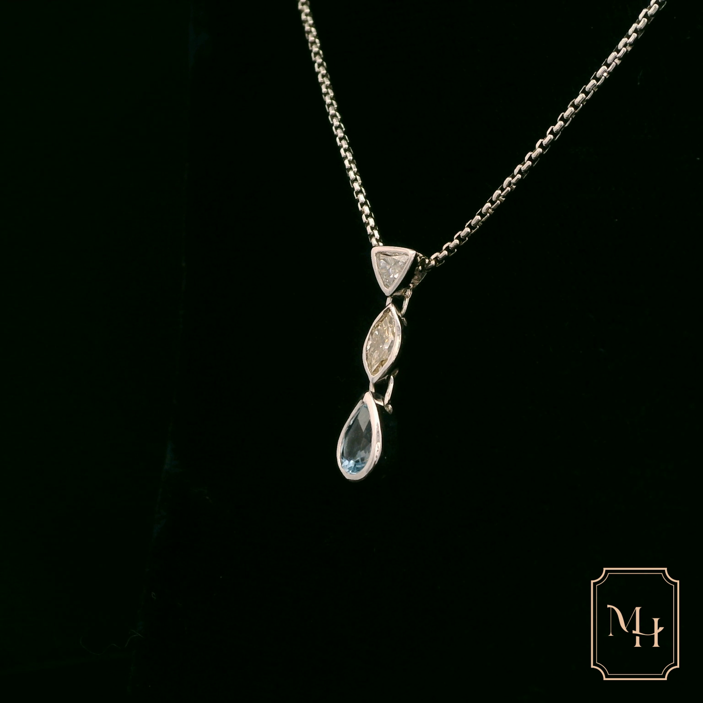 Elegant Silver Pendant with Gemstones