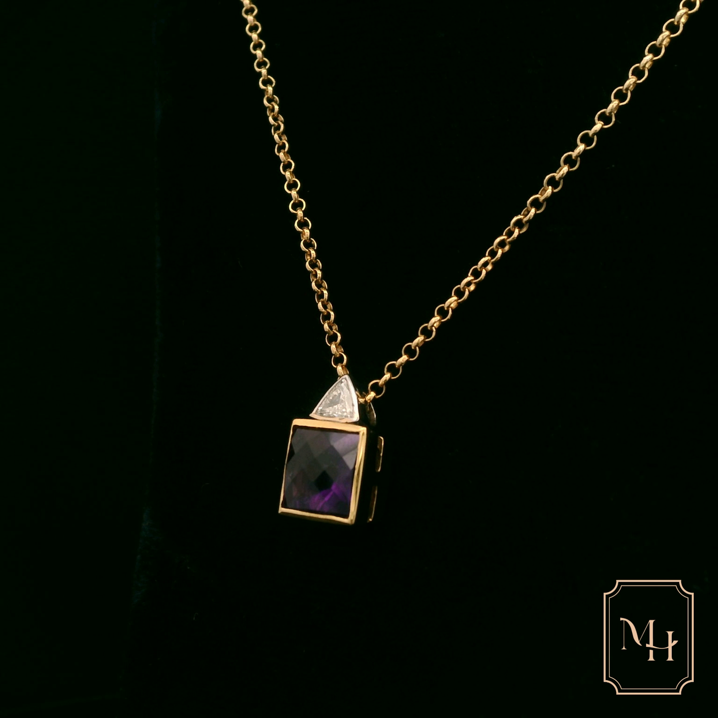 Amethyst & Diamond Pendant