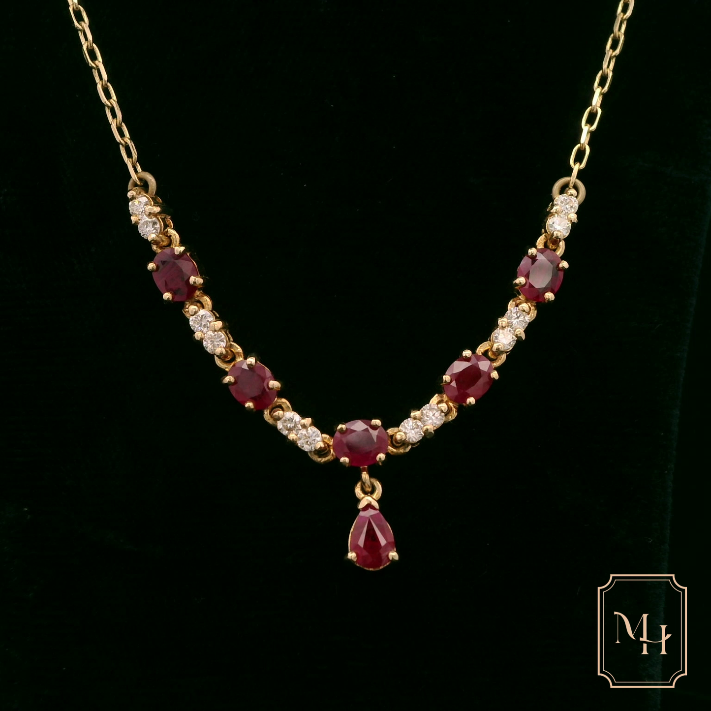 Elegant Ruby and Diamond Necklace