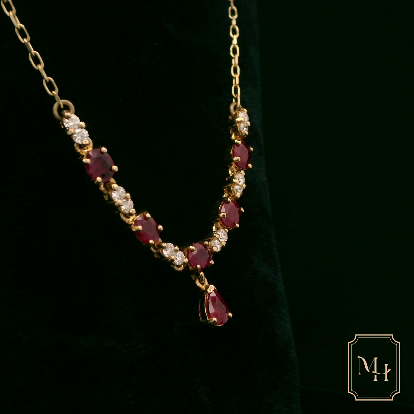 Elegant Ruby and Diamond Necklace