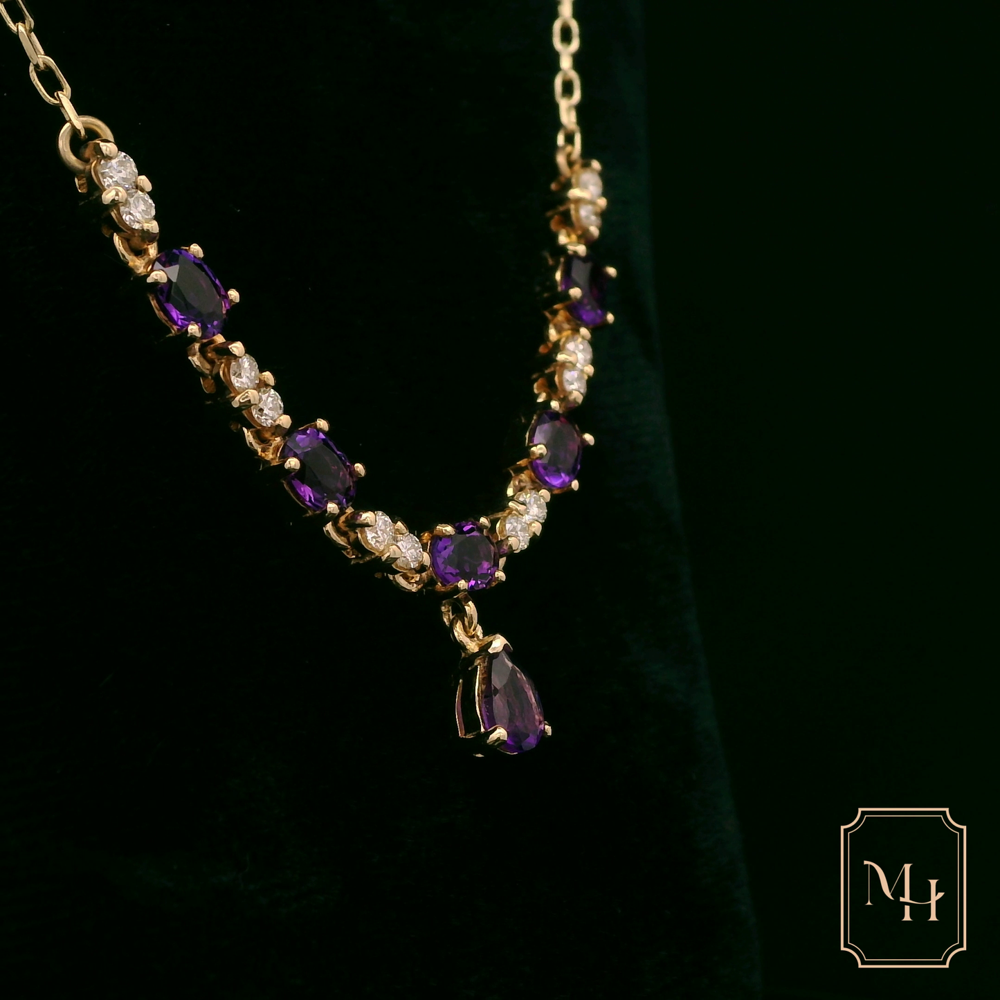 Amethyst & Diamond Collerette Necklace
