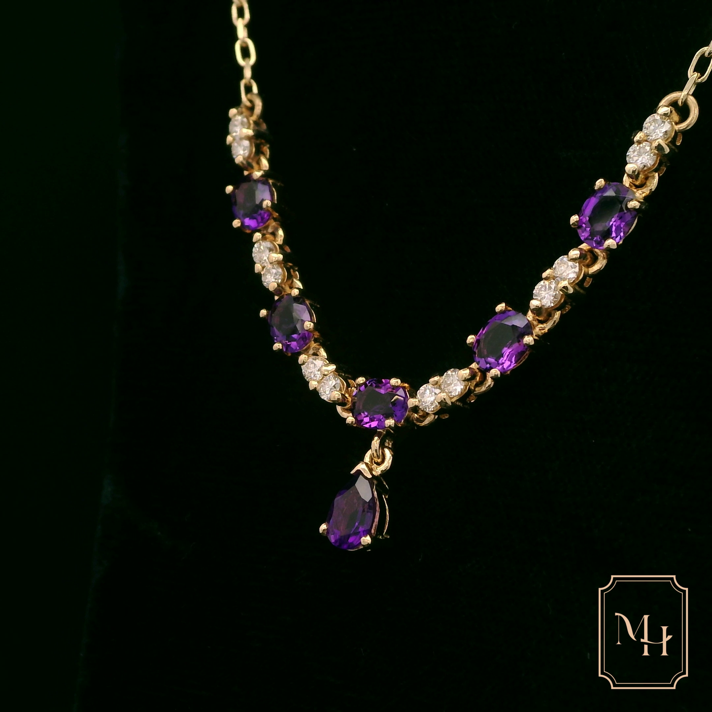 Amethyst & Diamond Collerette Necklace
