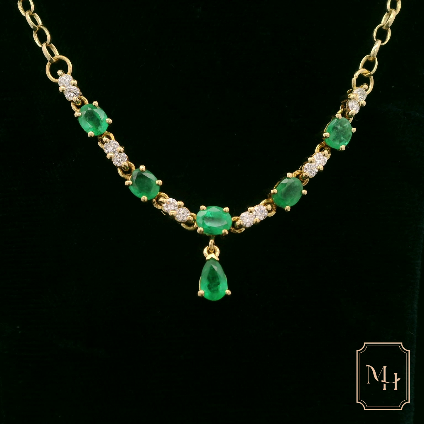 Emerald & Diamond Collerette Necklace