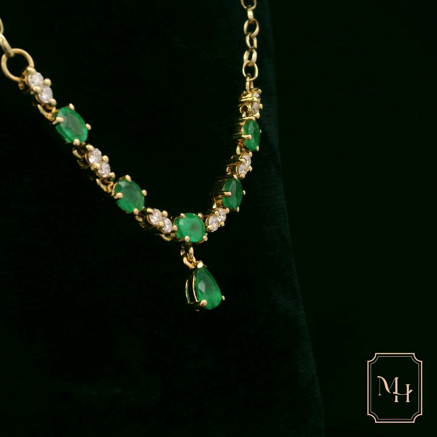 Emerald & Diamond Collerette Necklace