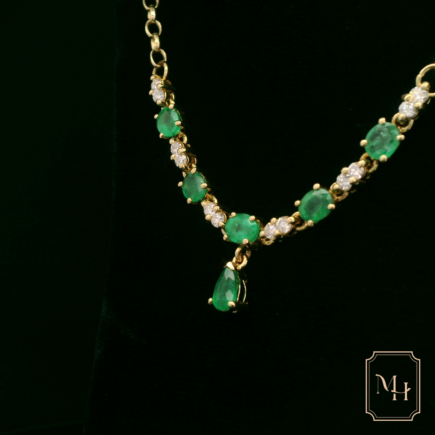 Emerald & Diamond Collerette Necklace