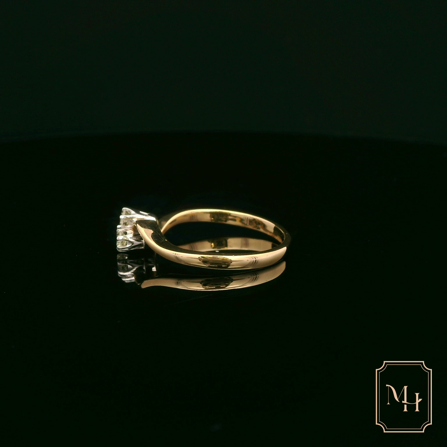 Elegant Two-Stone Diamond Gold Ring
