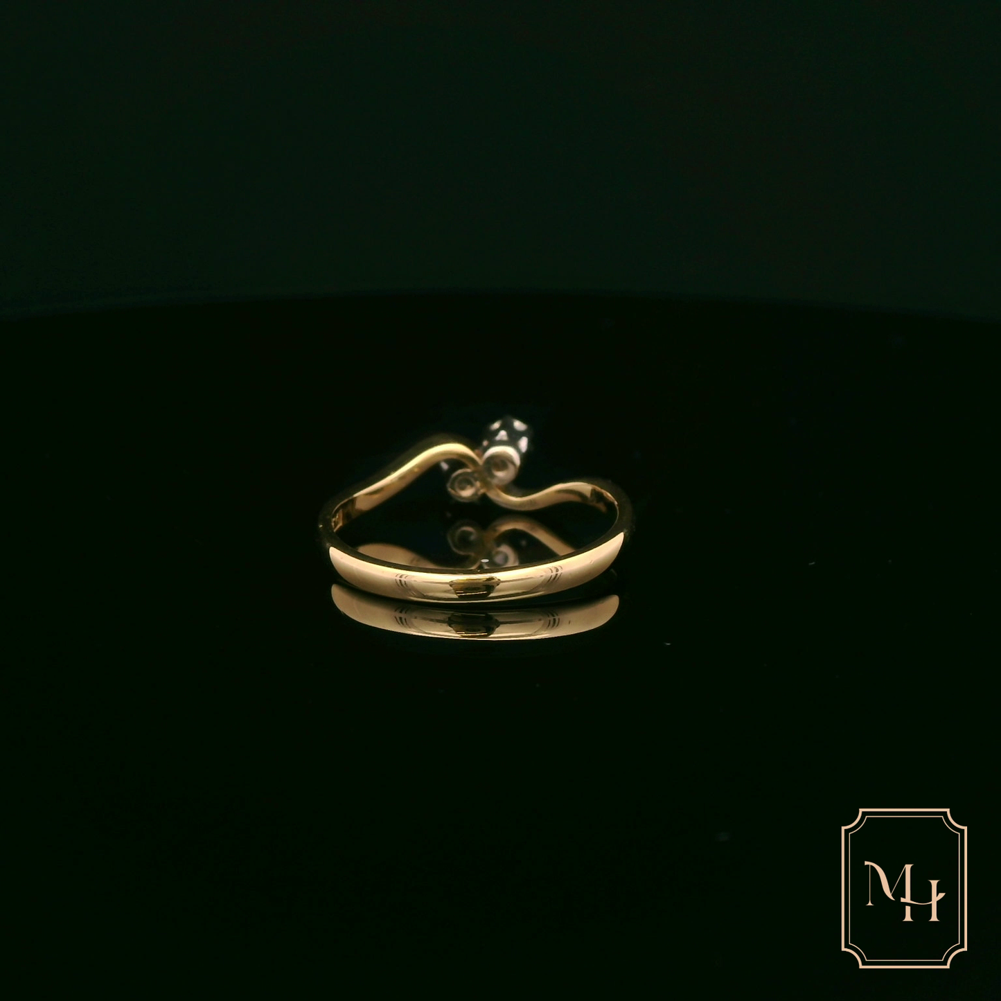 Elegant Two-Stone Diamond Gold Ring