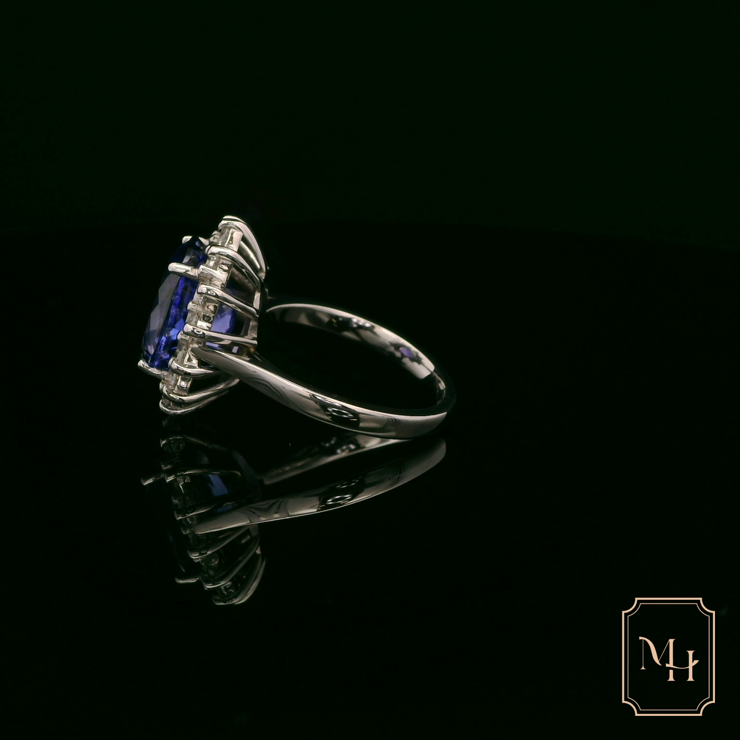 Oval Tanzanite & Diamond Cluster Ring