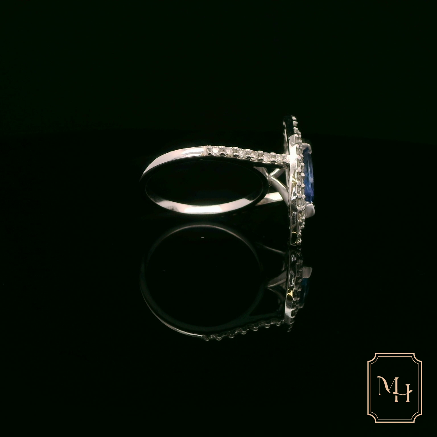 Marquise Tanzanite & Double Halo Diamond Ring