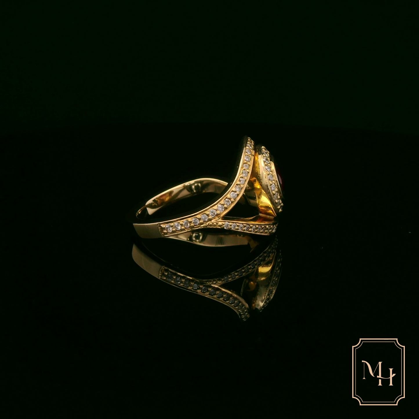Ruby & Diamond Spiral Ring