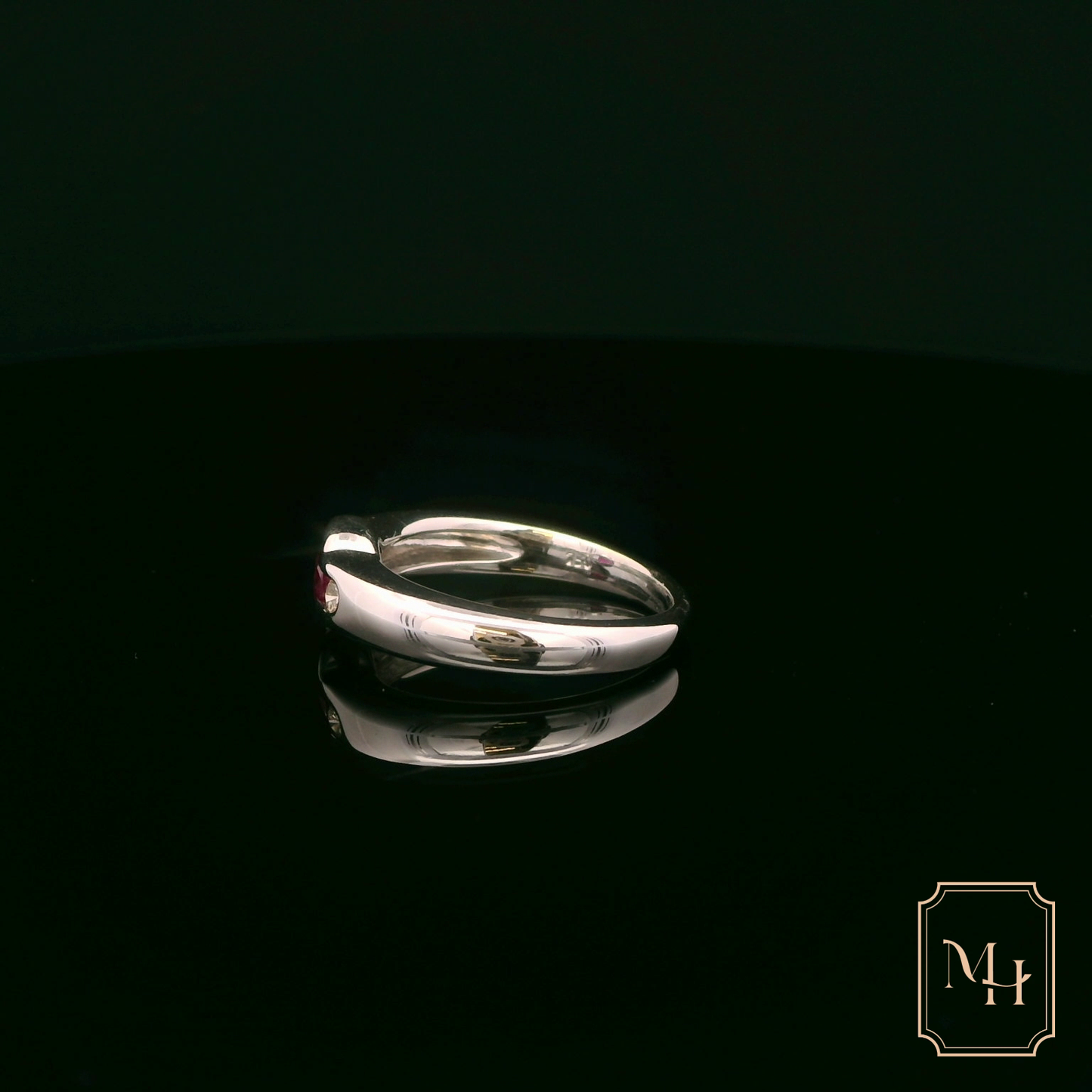 Channel-Set Ruby & Diamond Ring