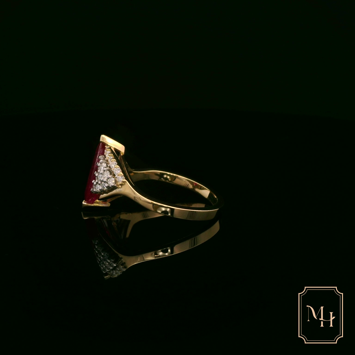 Marquise-Cut Ruby & Diamond Ring