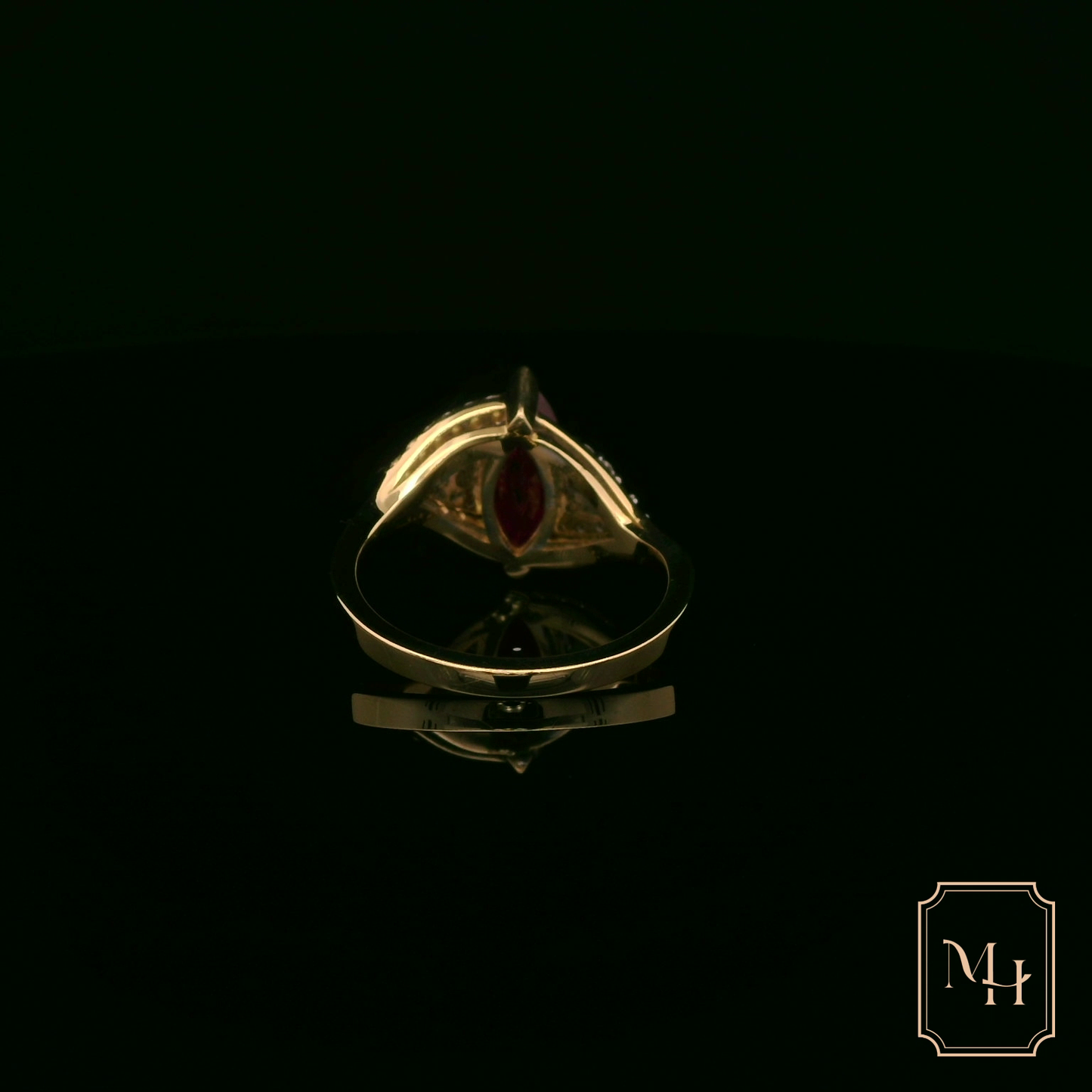 Marquise-Cut Ruby & Diamond Ring