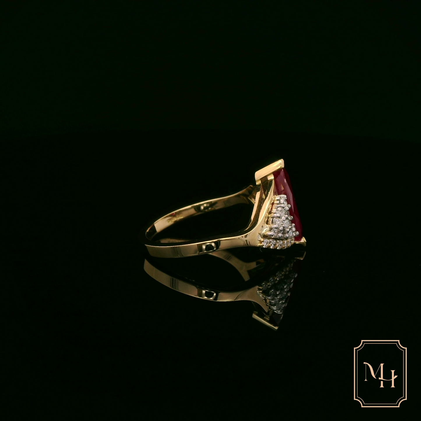 Marquise-Cut Ruby & Diamond Ring