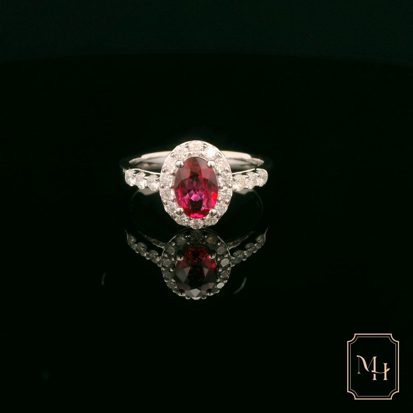 Oval Ruby Diamond Ring