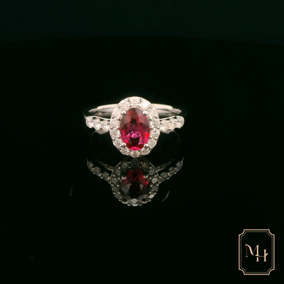 Oval Ruby Diamond Ring