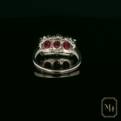 Ruby & Diamond Three-Stone Ring