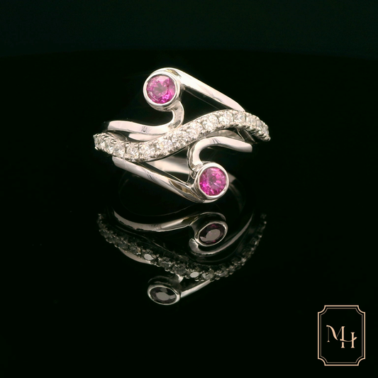 Sapphire & Diamond Twist Ring