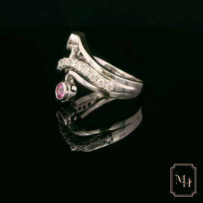 Sapphire & Diamond Twist Ring