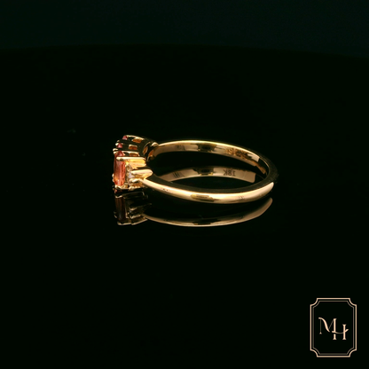 Three-Stone Sapphire & Diamond Ring