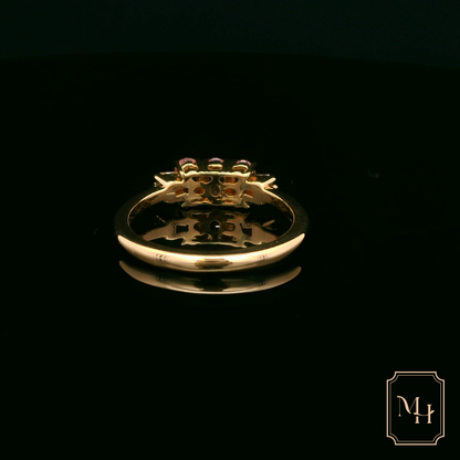 Three-Stone Sapphire & Diamond Ring
