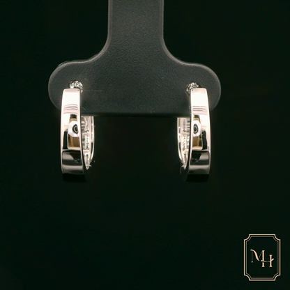 Three-Row Diamond Baguette Earrings