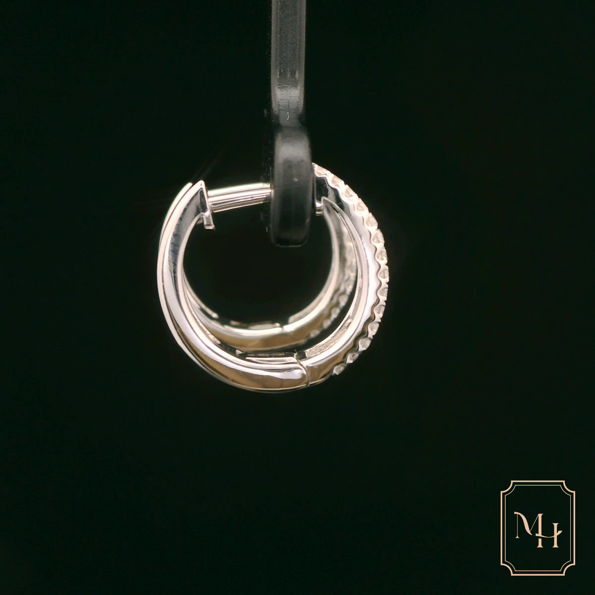 Three-Row Diamond Baguette Earrings