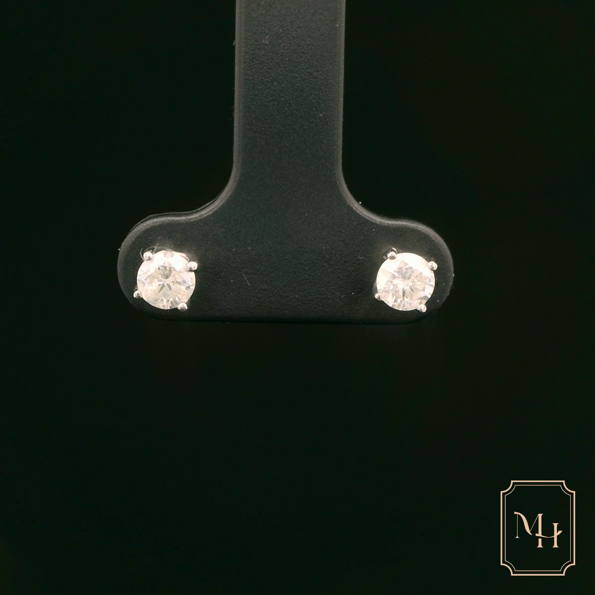 Solitaire-Diamond Stud Earrings