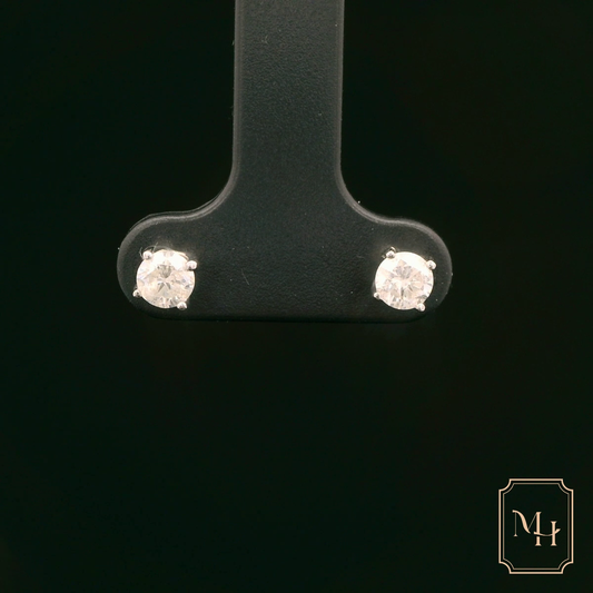 Solitaire-Diamond Stud Earrings