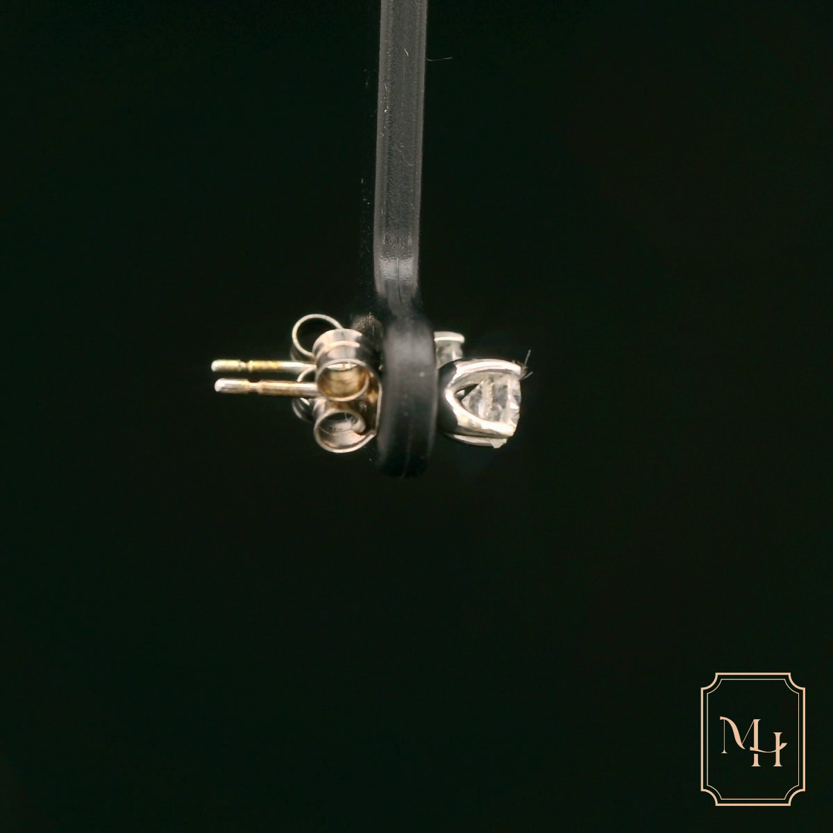 Solitaire-Diamond Stud Earrings