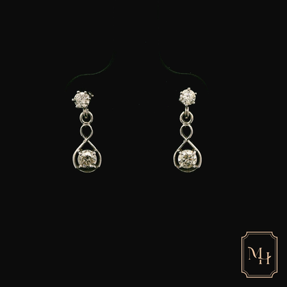 Infinity-Drop Diamond Earrings