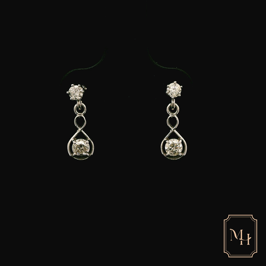 Infinity-Drop Diamond Earrings
