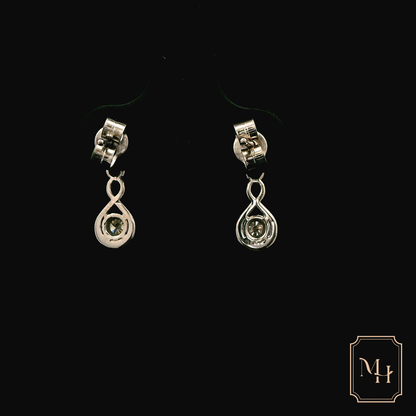 Infinity-Drop Diamond Earrings
