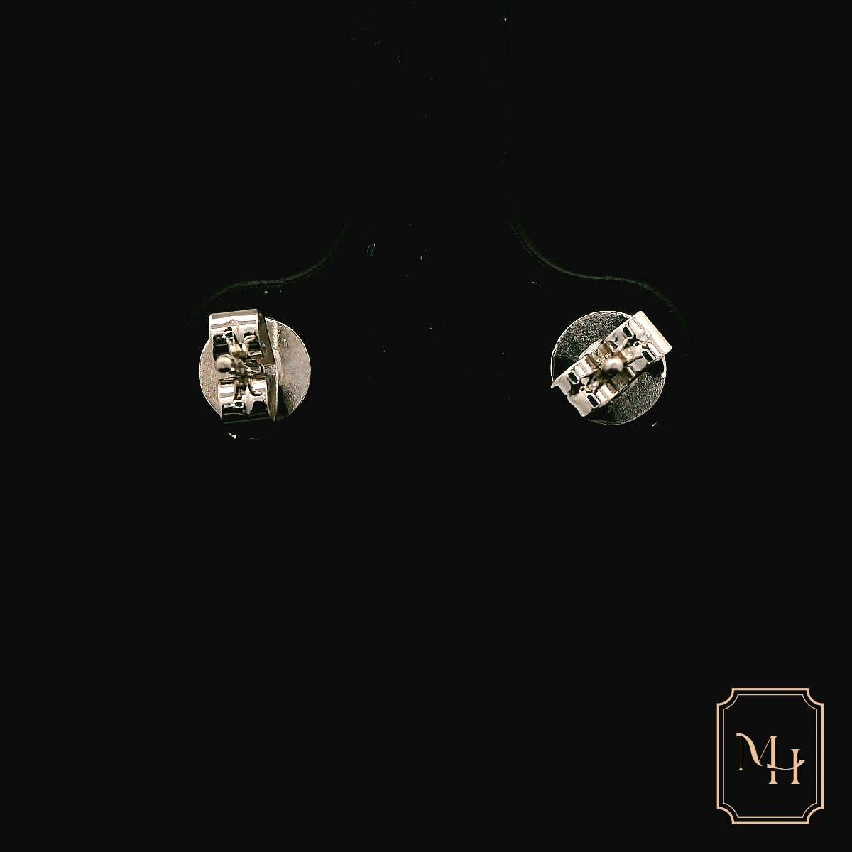 Single-Halo Diamond Baguette Earrings