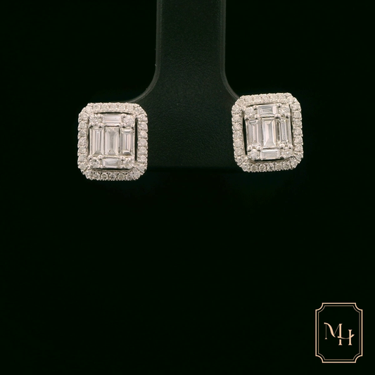 Emerald-Cut Diamond Earrings
